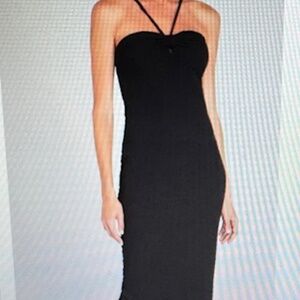 CLUB MONACO Mock Smock Midi Dress - NEW - Black - Size M